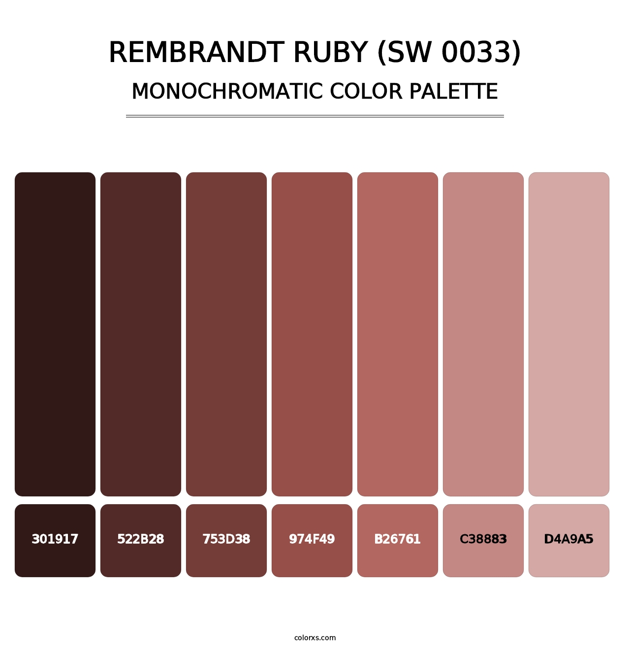 Rembrandt Ruby (SW 0033) - Monochromatic Color Palette