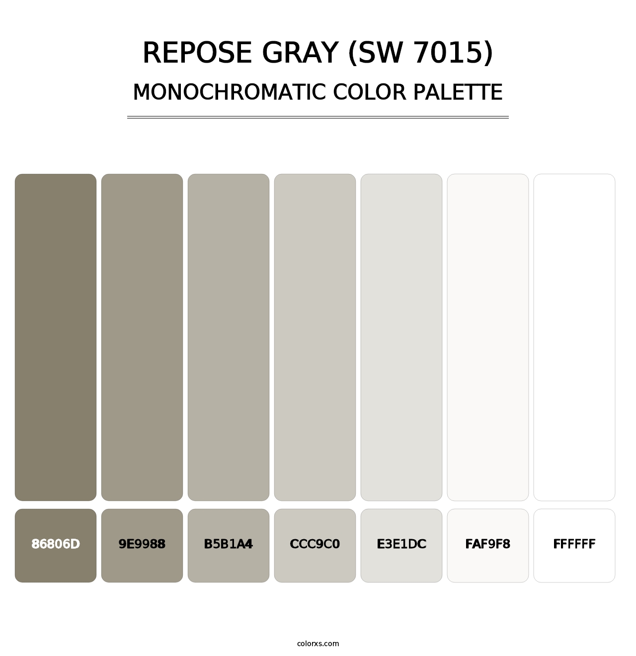 Repose Gray (SW 7015) - Monochromatic Color Palette