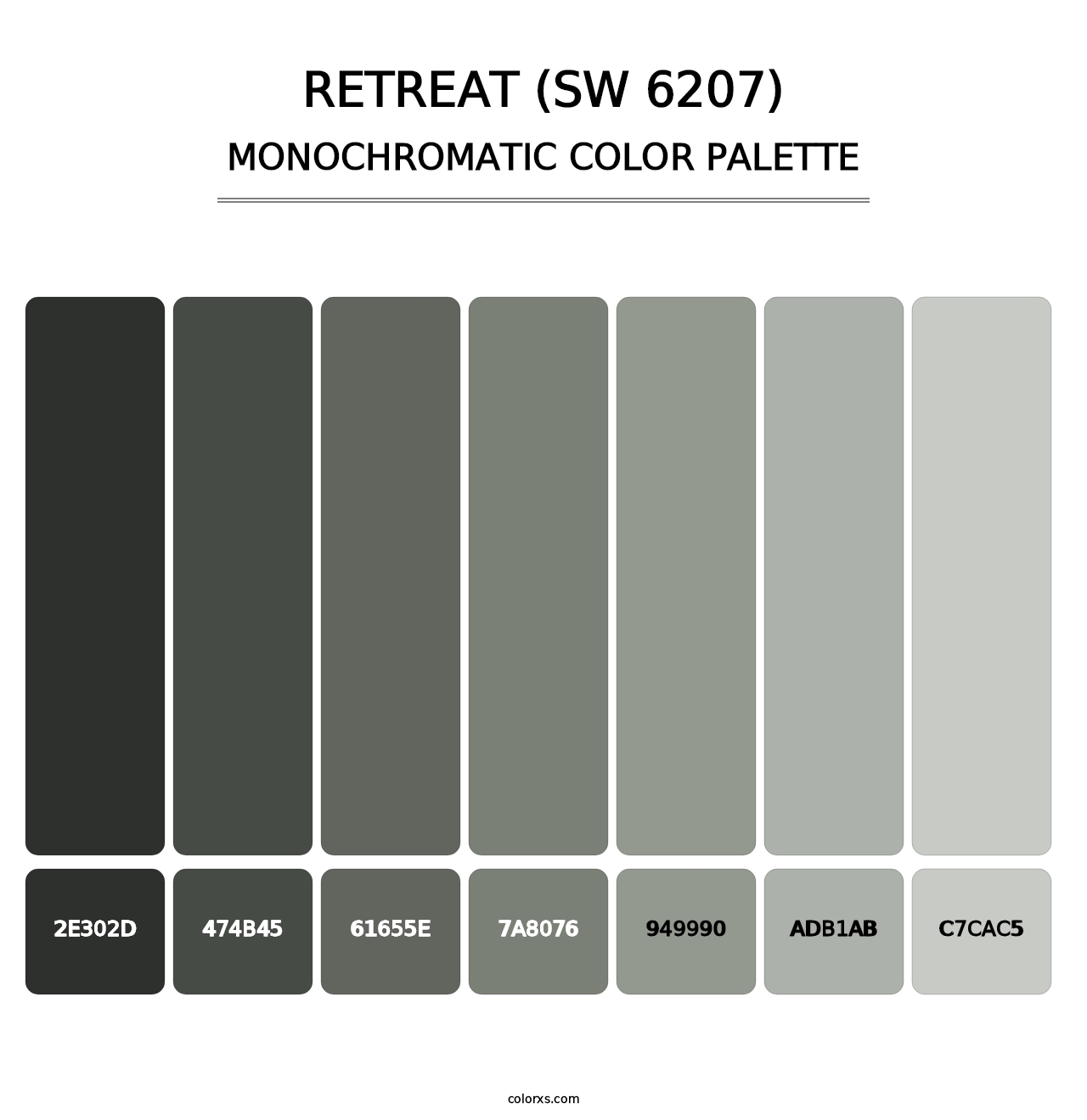 Retreat (SW 6207) - Monochromatic Color Palette