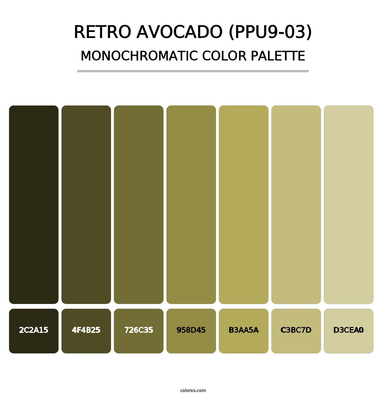 Retro Avocado (PPU9-03) - Monochromatic Color Palette