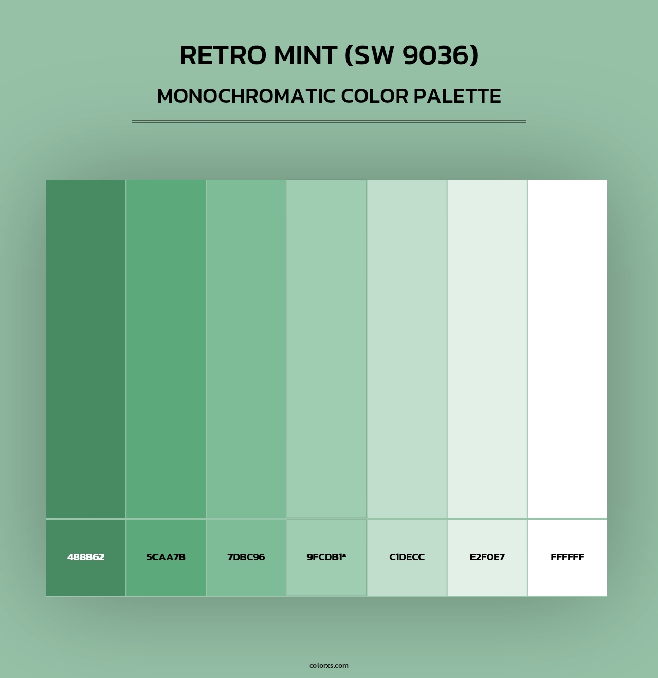 Retro Mint (SW 9036) - Monochromatic Color Palette
