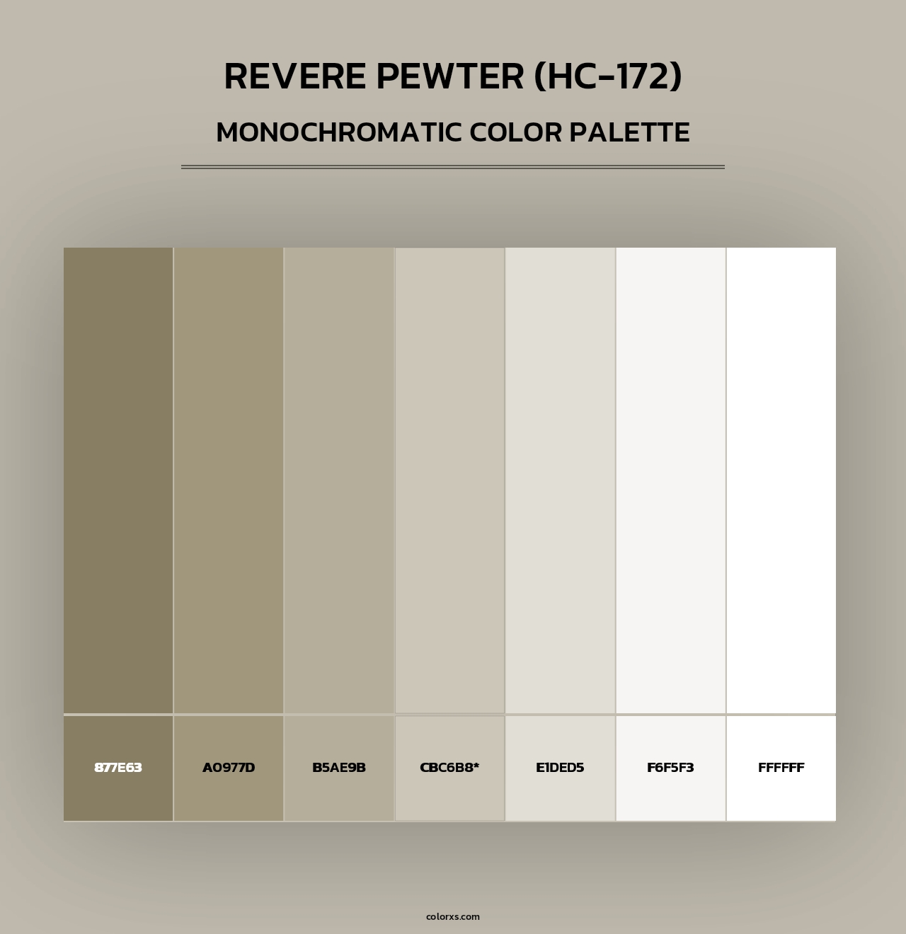 Revere Pewter (HC-172) - Monochromatic Color Palette