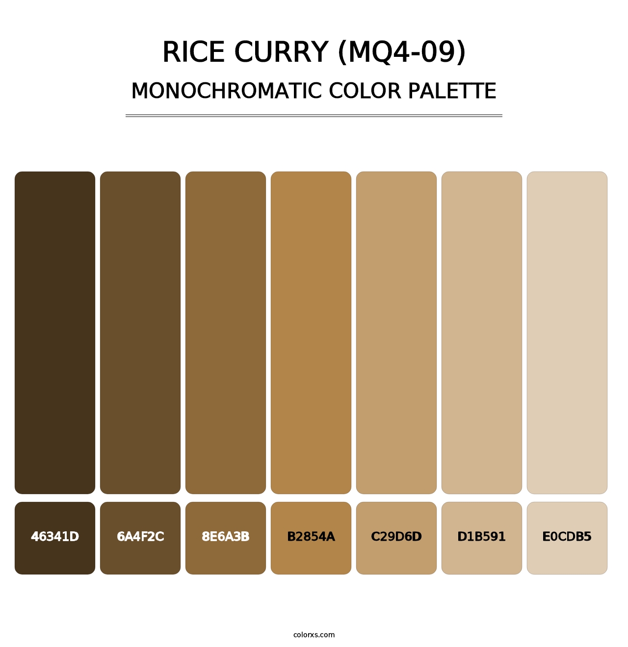 Rice Curry (MQ4-09) - Monochromatic Color Palette