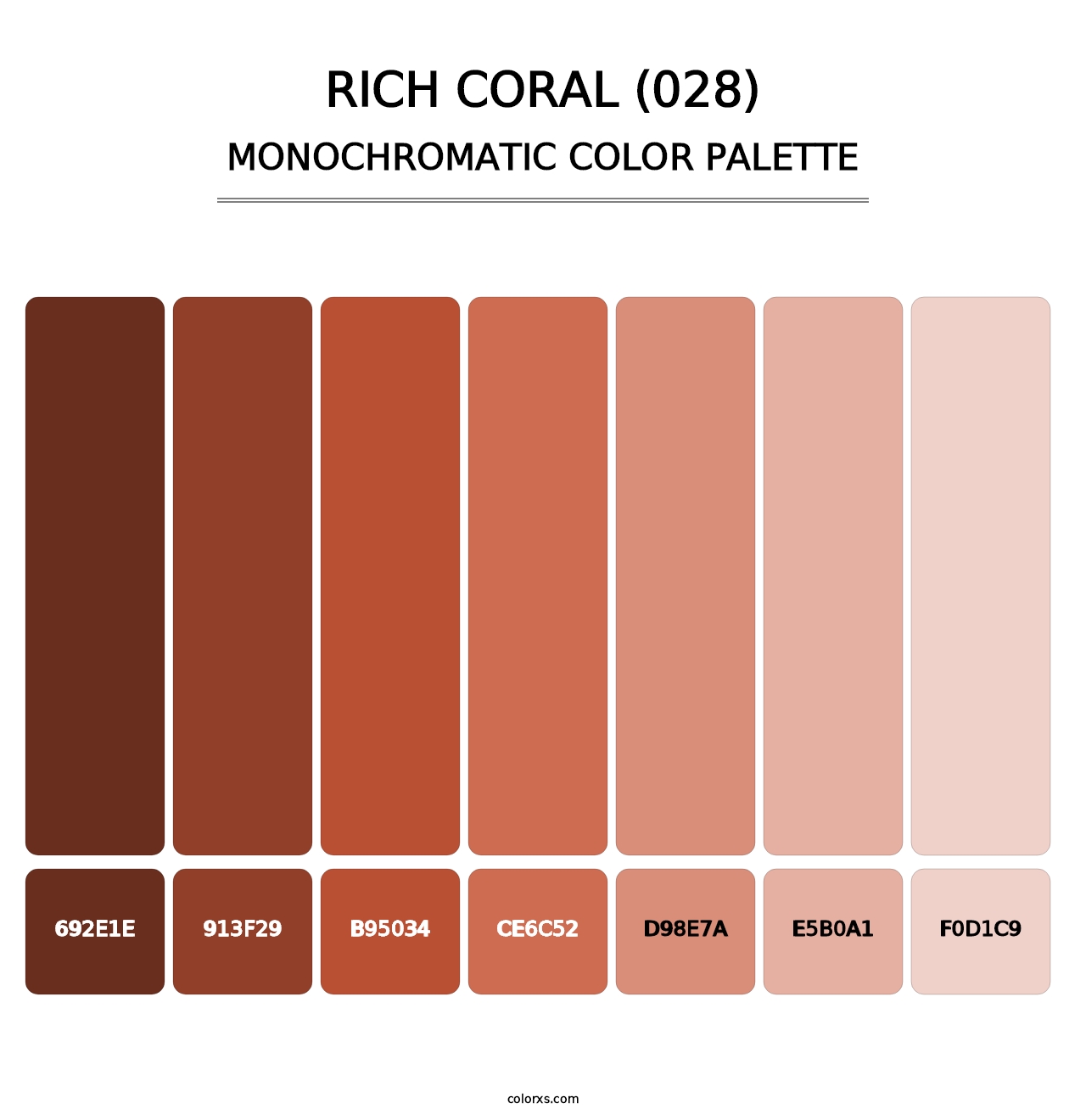 Rich Coral (028) - Monochromatic Color Palette