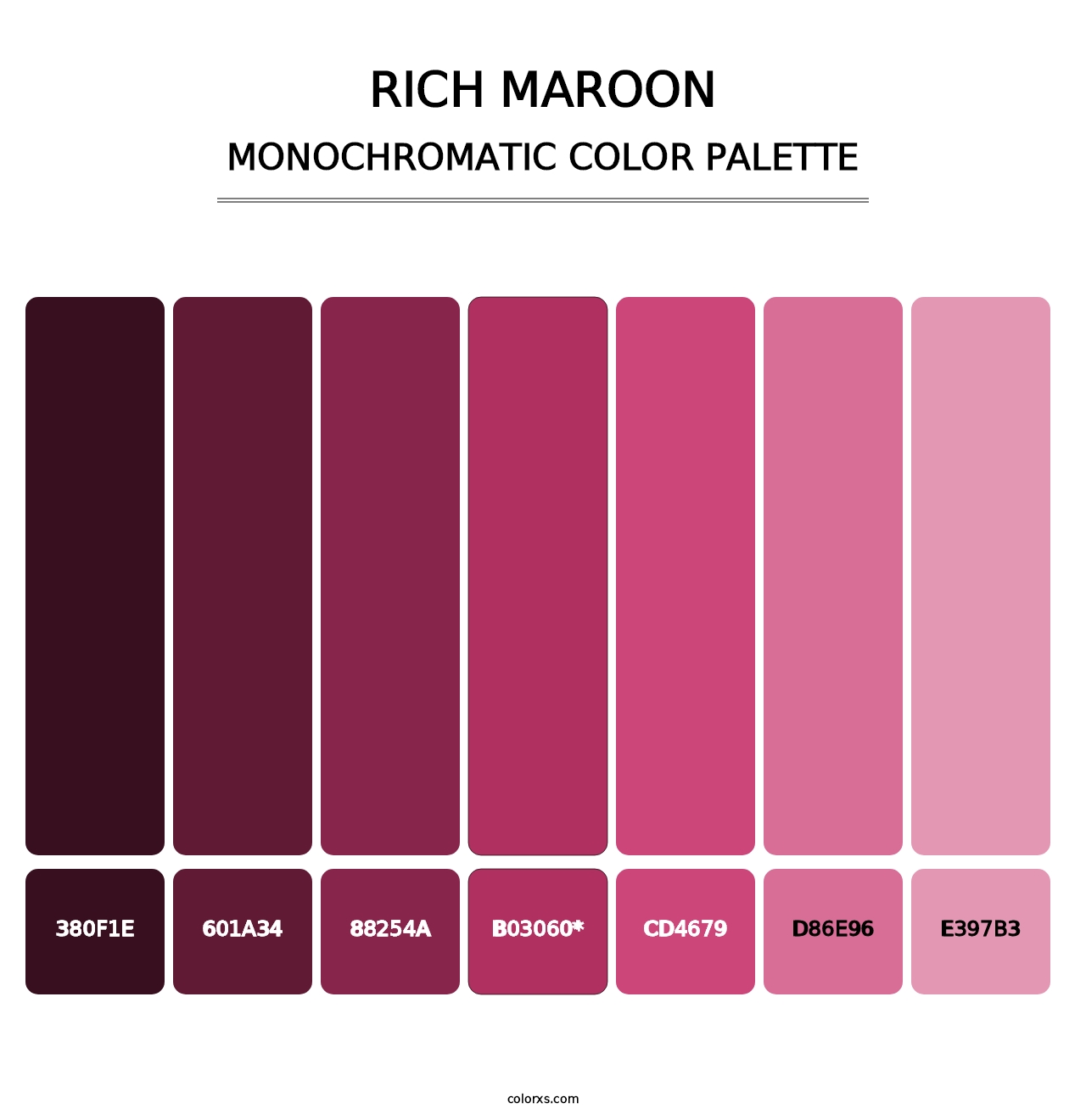 Rich Maroon - Monochromatic Color Palette