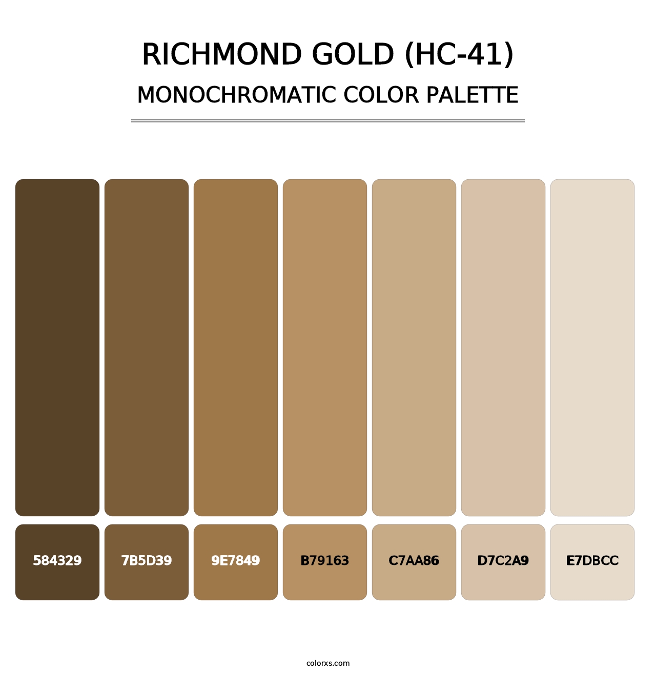 Richmond Gold (HC-41) - Monochromatic Color Palette