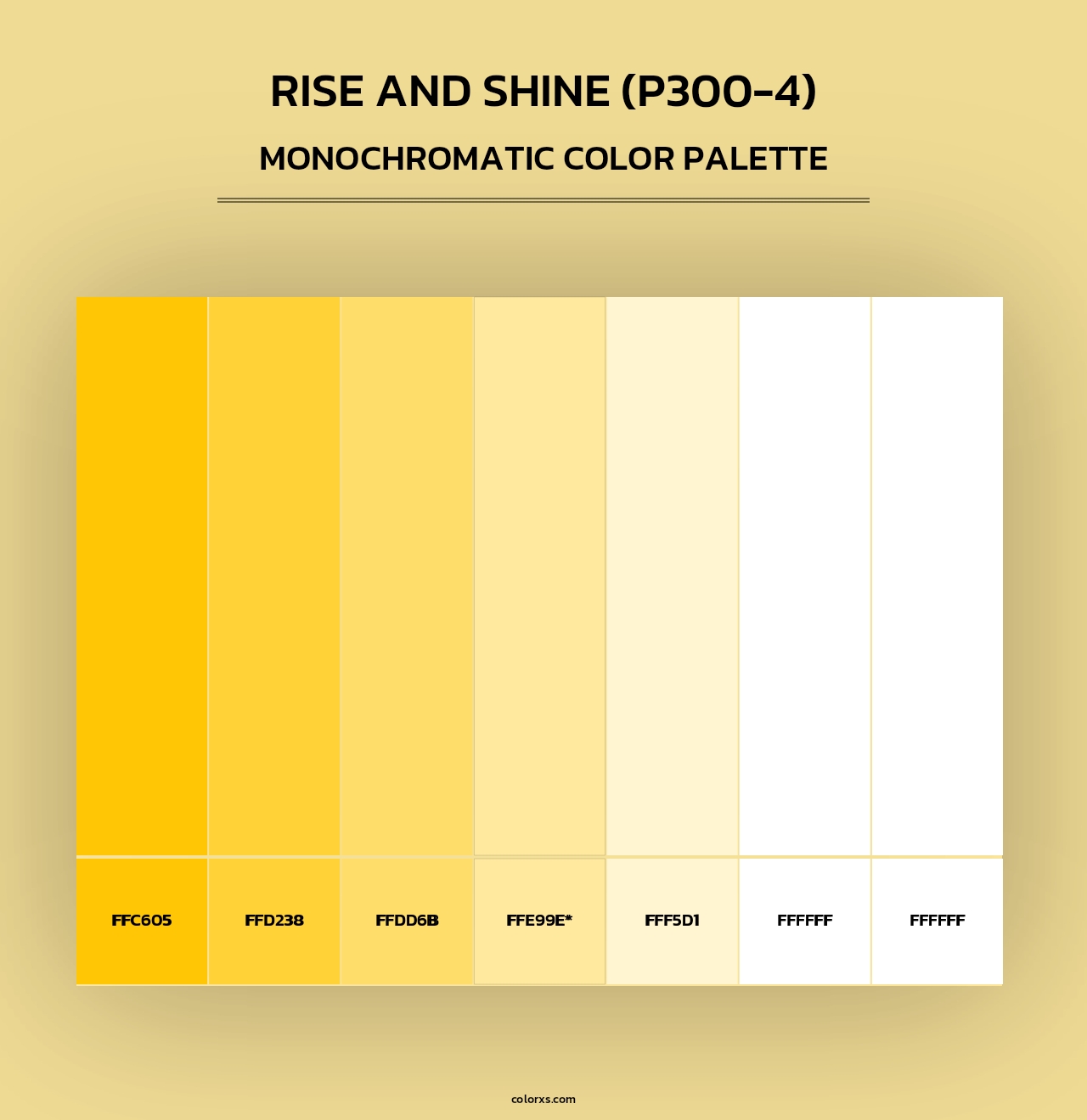 Rise And Shine (P300-4) - Monochromatic Color Palette