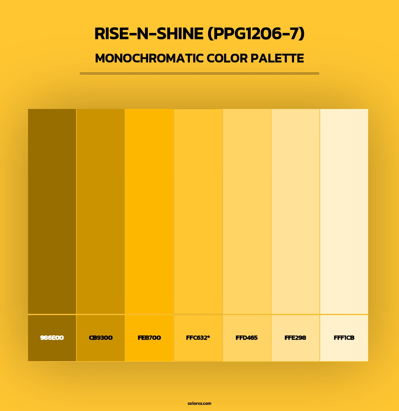 Rise-N-Shine (PPG1206-7) - Monochromatic Color Palette