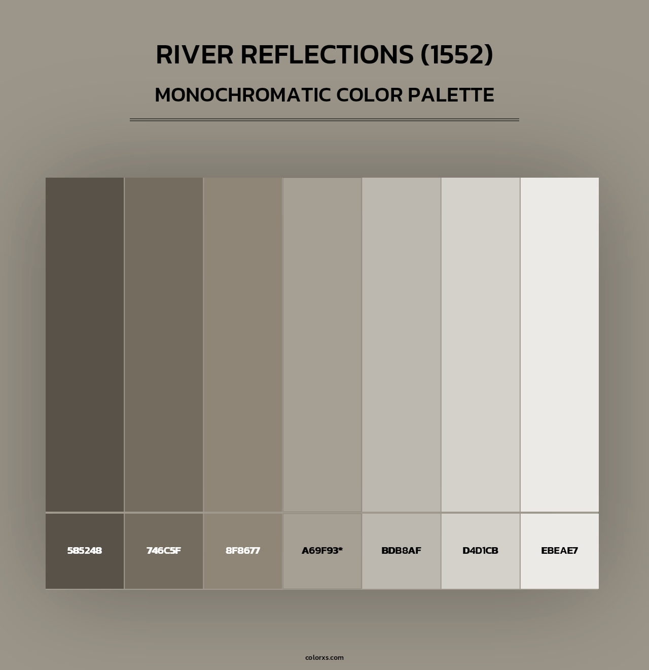 River Reflections (1552) - Monochromatic Color Palette