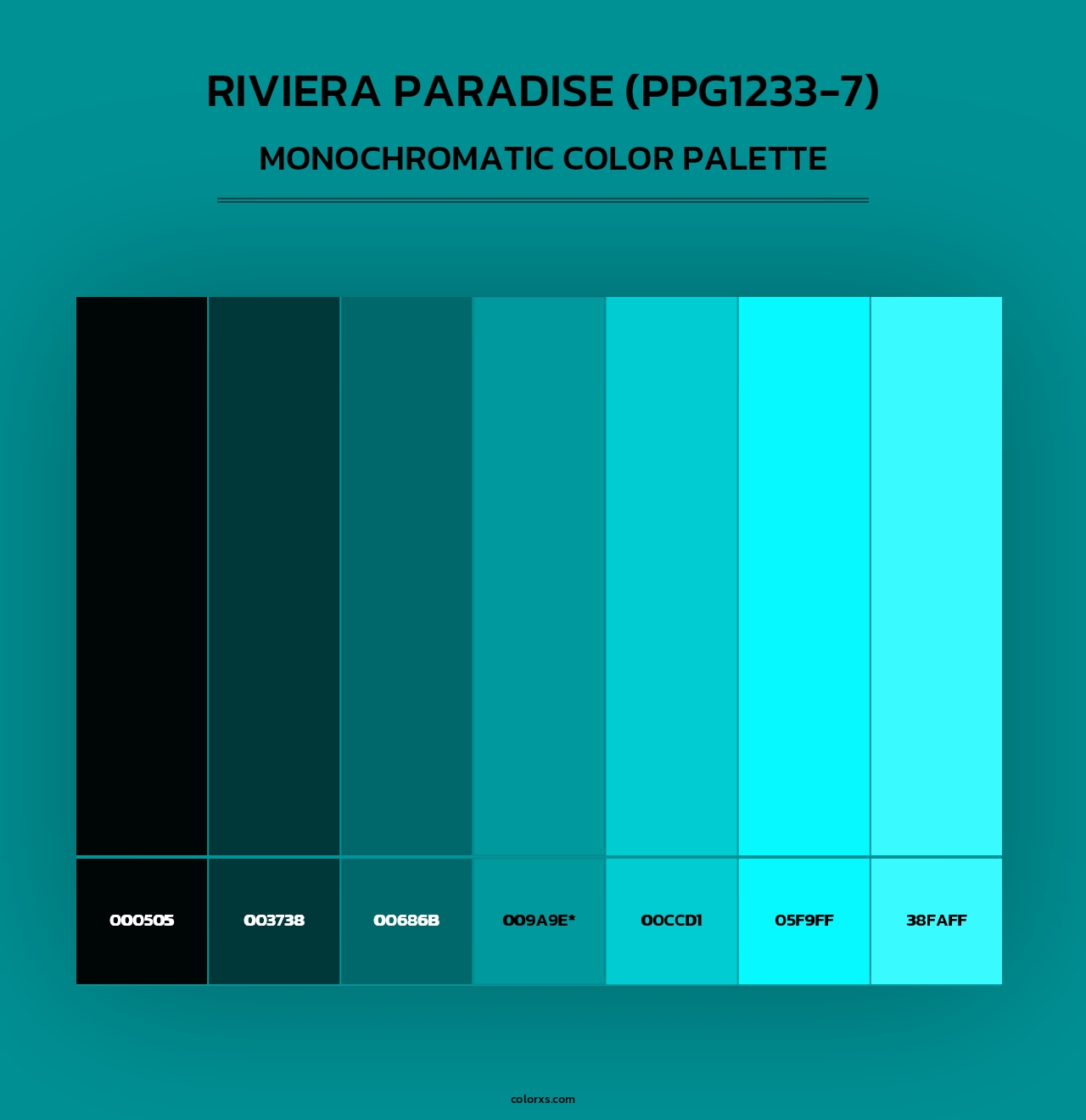 Riviera Paradise (PPG1233-7) - Monochromatic Color Palette