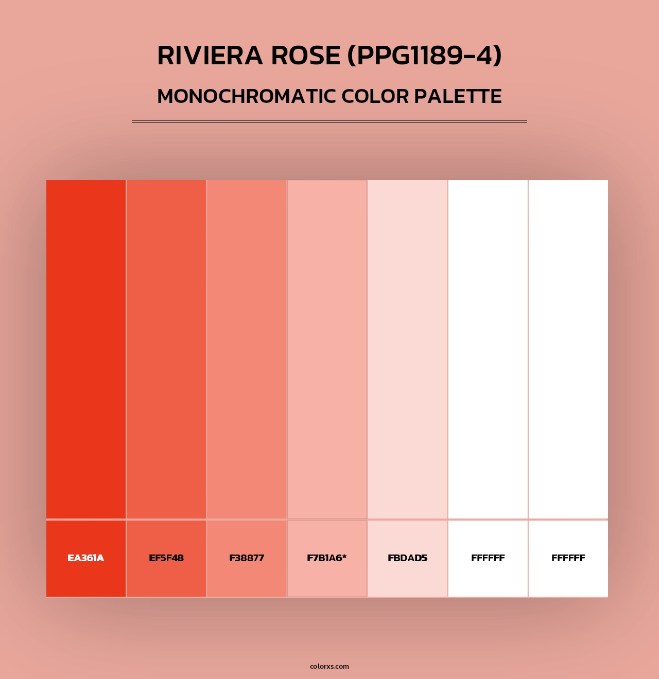 Riviera Rose (PPG1189-4) - Monochromatic Color Palette