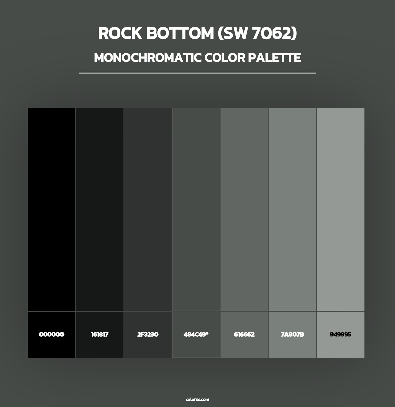 Rock Bottom (SW 7062) - Monochromatic Color Palette