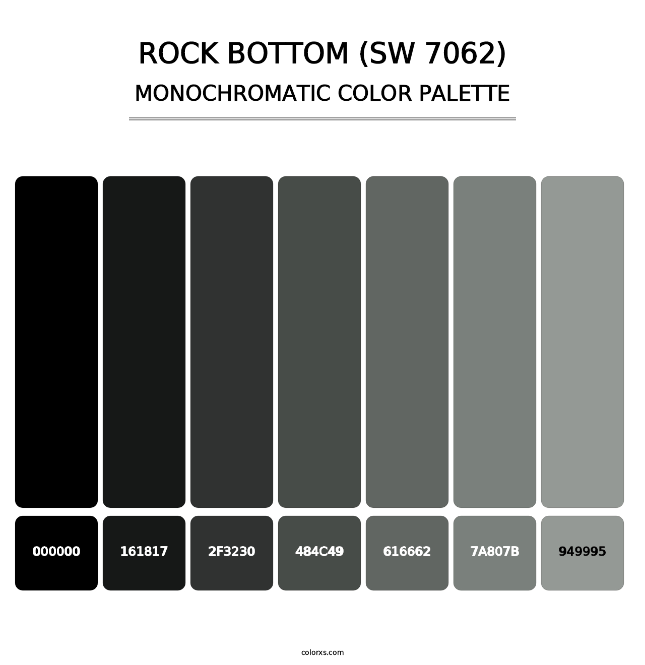 Rock Bottom (SW 7062) - Monochromatic Color Palette