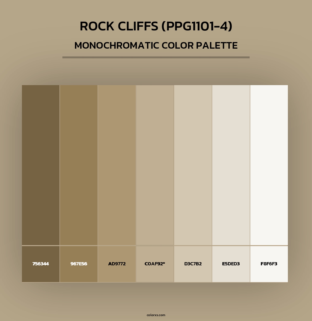 Rock Cliffs (PPG1101-4) - Monochromatic Color Palette