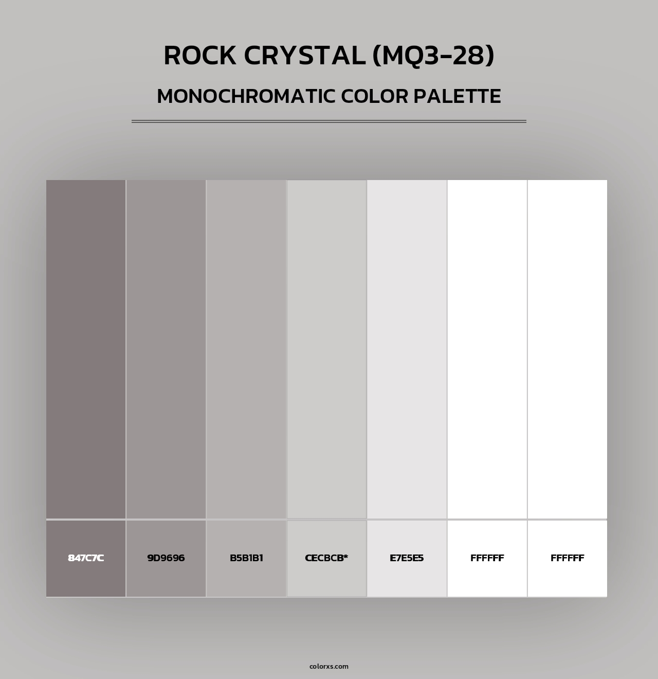 Rock Crystal (MQ3-28) - Monochromatic Color Palette