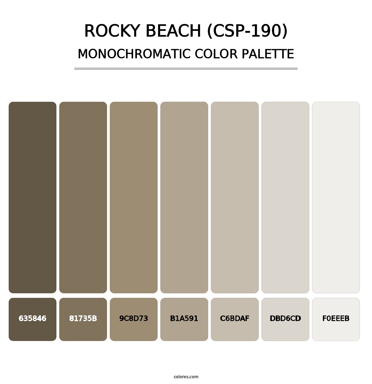 Rocky Beach (CSP-190) - Monochromatic Color Palette