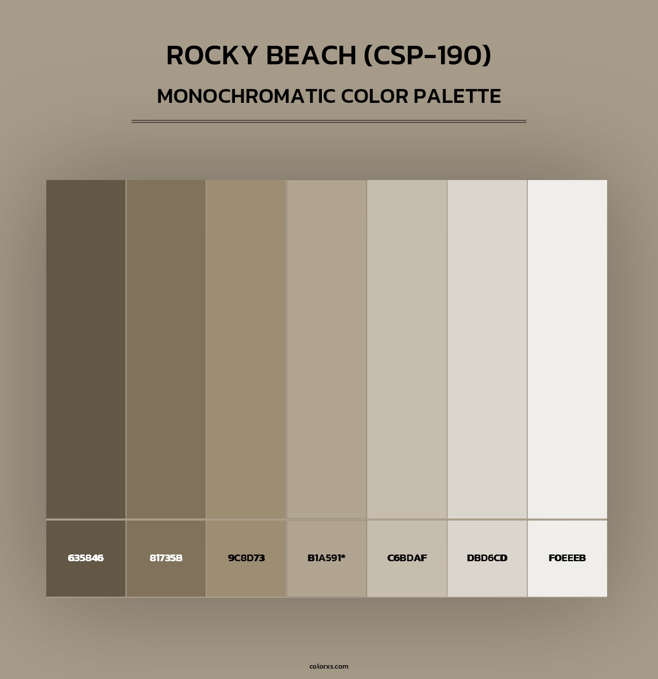 Rocky Beach (CSP-190) - Monochromatic Color Palette
