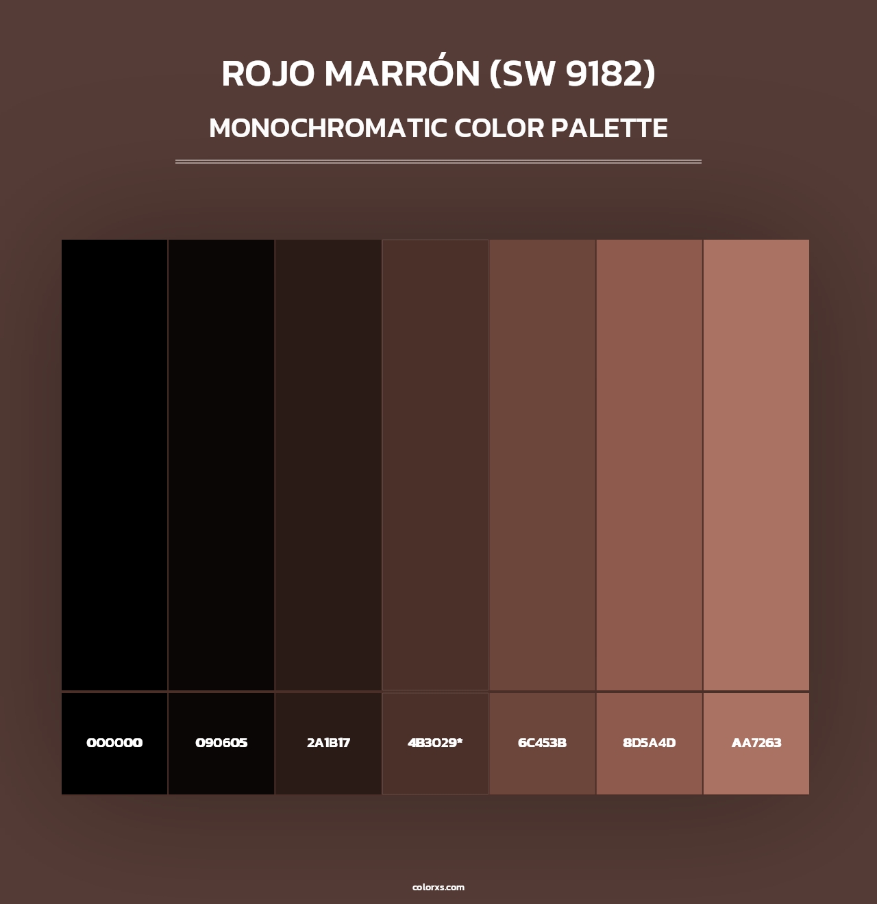 Rojo Marrón (SW 9182) - Monochromatic Color Palette