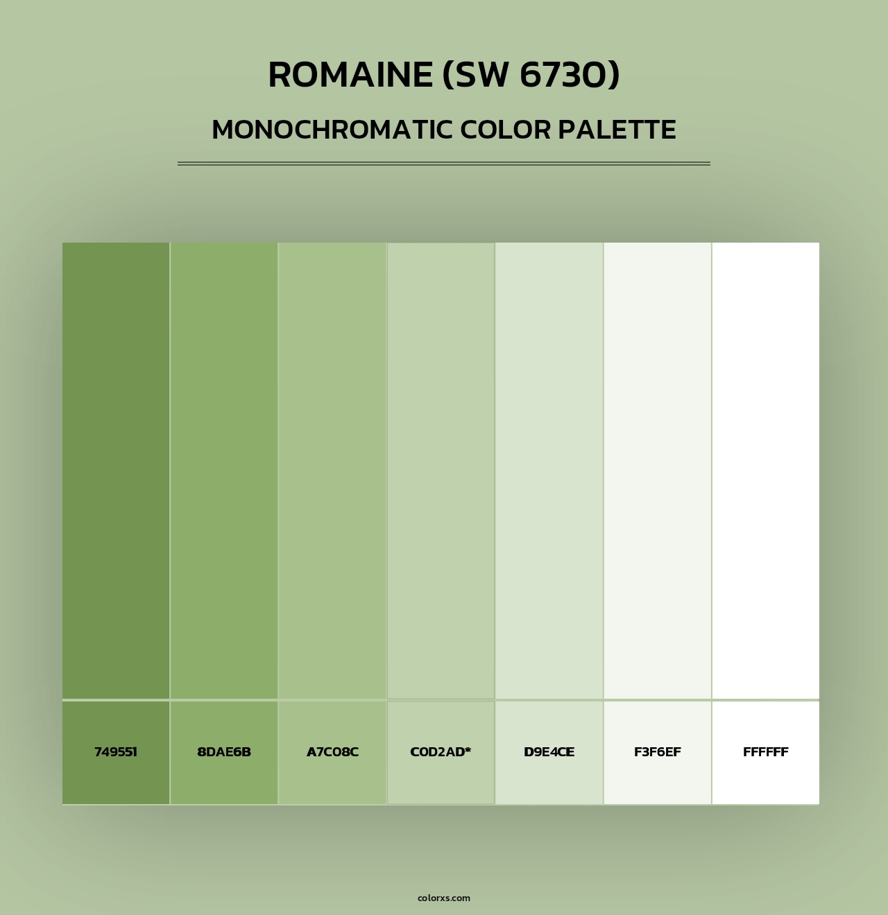 Romaine (SW 6730) - Monochromatic Color Palette