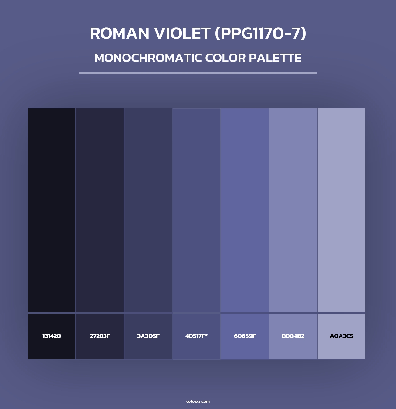 Roman Violet (PPG1170-7) - Monochromatic Color Palette
