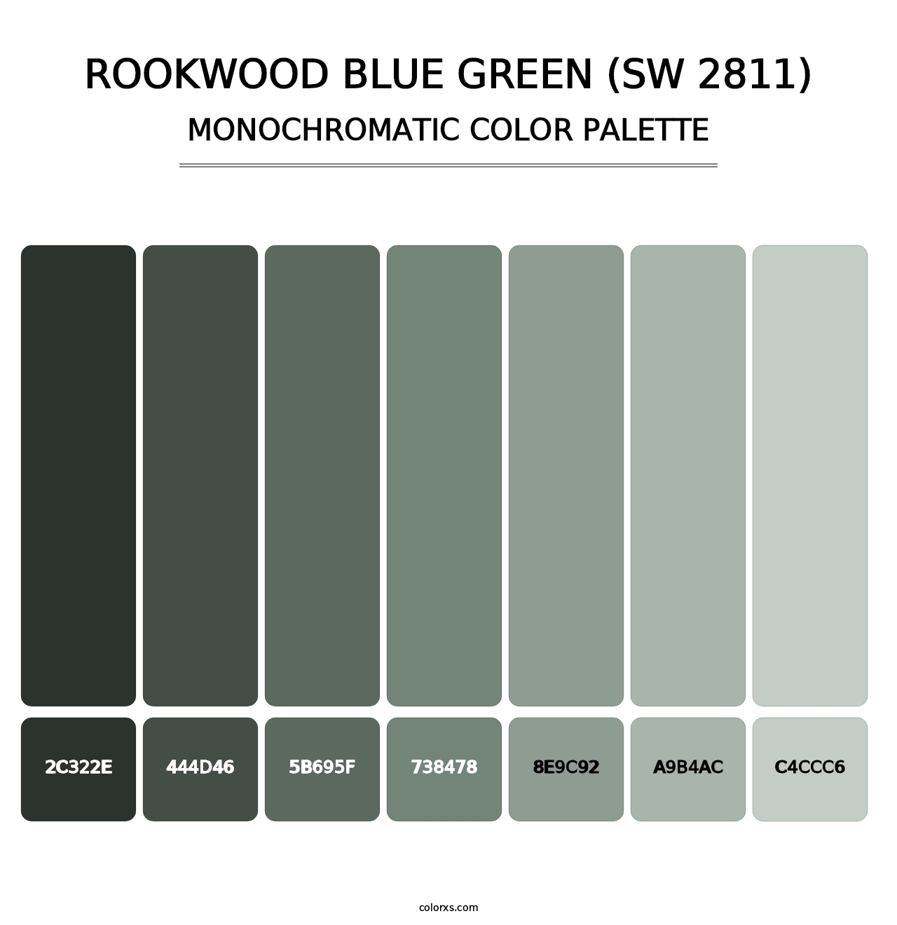 Rookwood Blue Green (SW 2811) - Monochromatic Color Palette