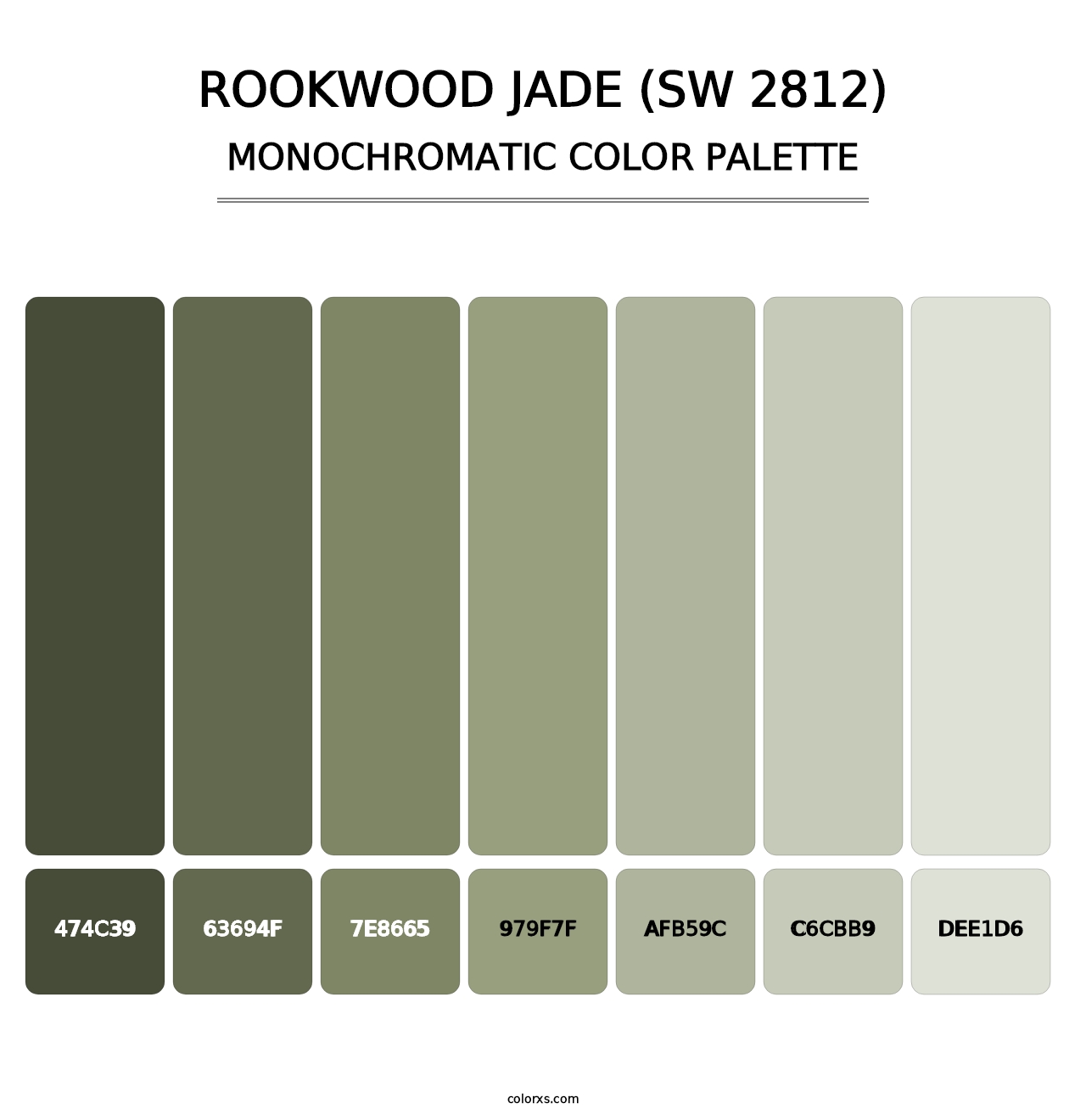 Rookwood Jade (SW 2812) - Monochromatic Color Palette