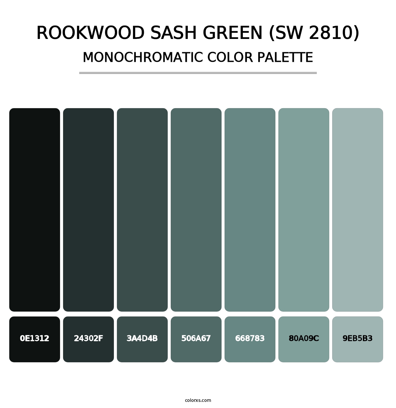 Rookwood Sash Green (SW 2810) - Monochromatic Color Palette