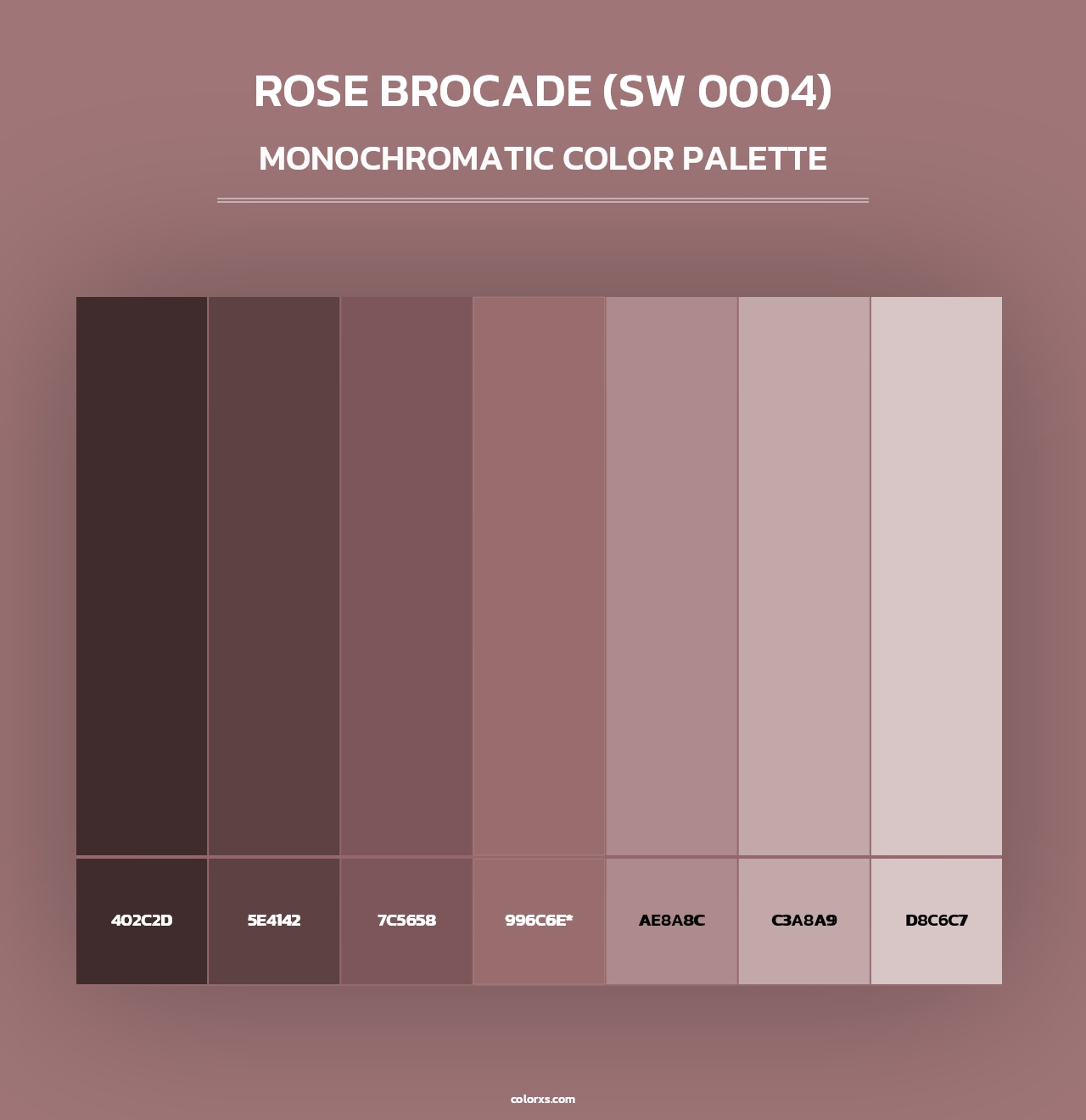 Rose Brocade (SW 0004) - Monochromatic Color Palette