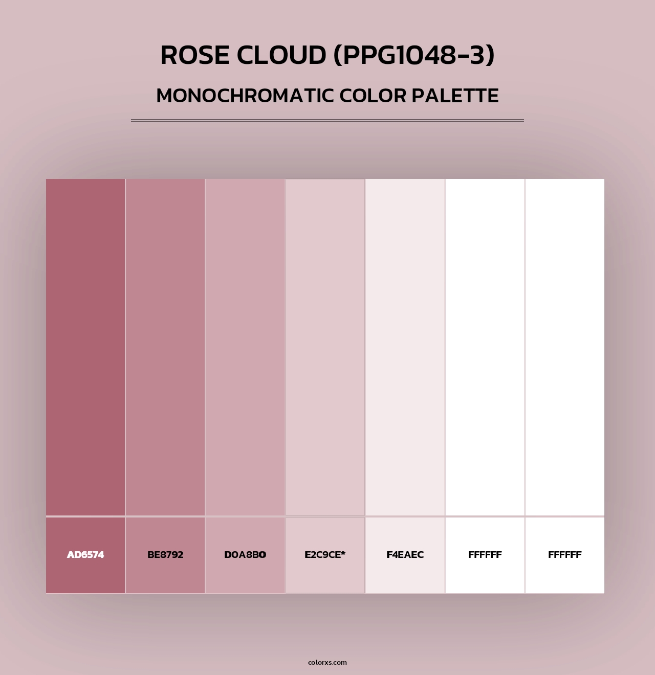Rose Cloud (PPG1048-3) - Monochromatic Color Palette