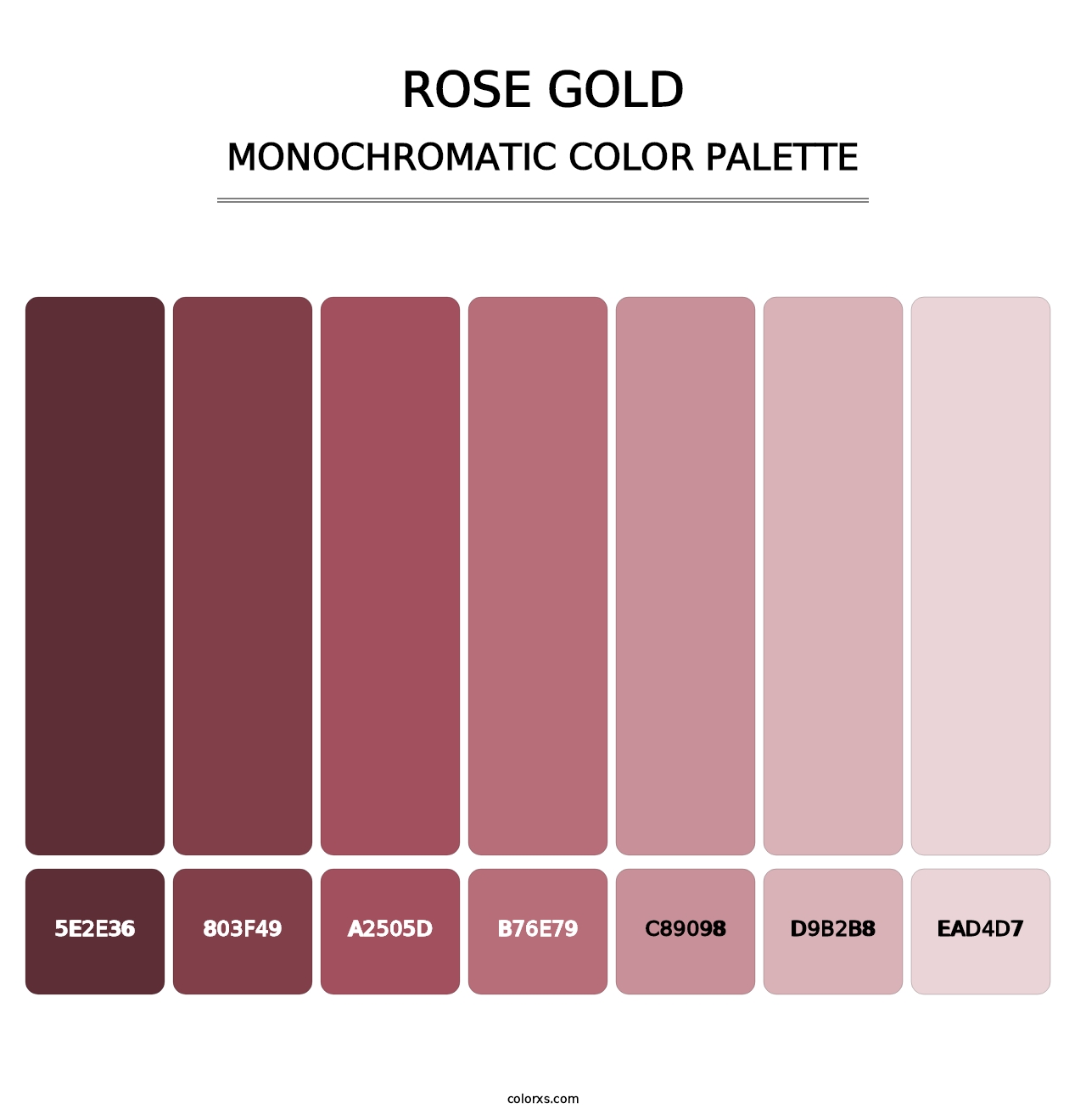 Rose Gold - Monochromatic Color Palette