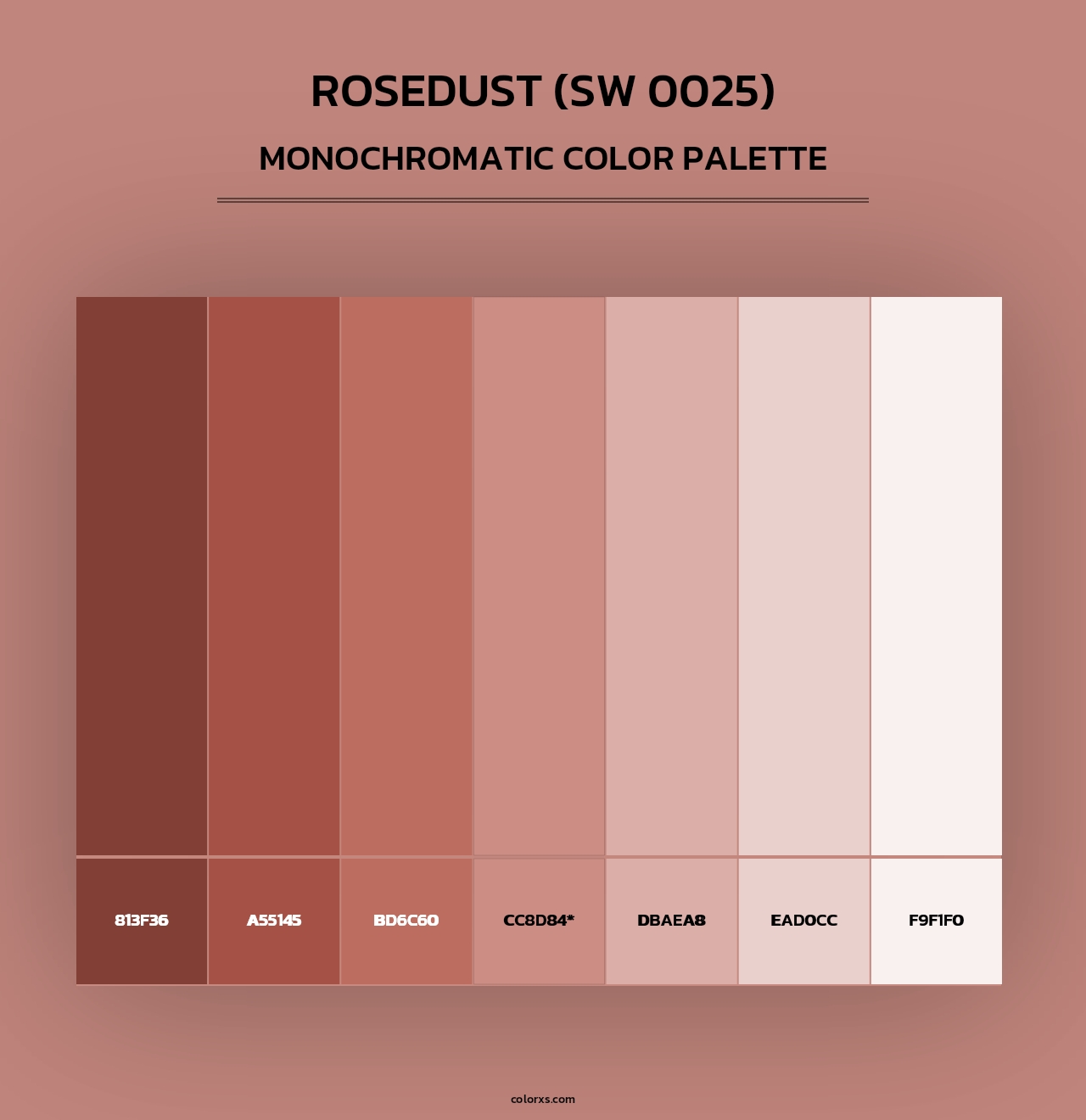 Rosedust (SW 0025) - Monochromatic Color Palette