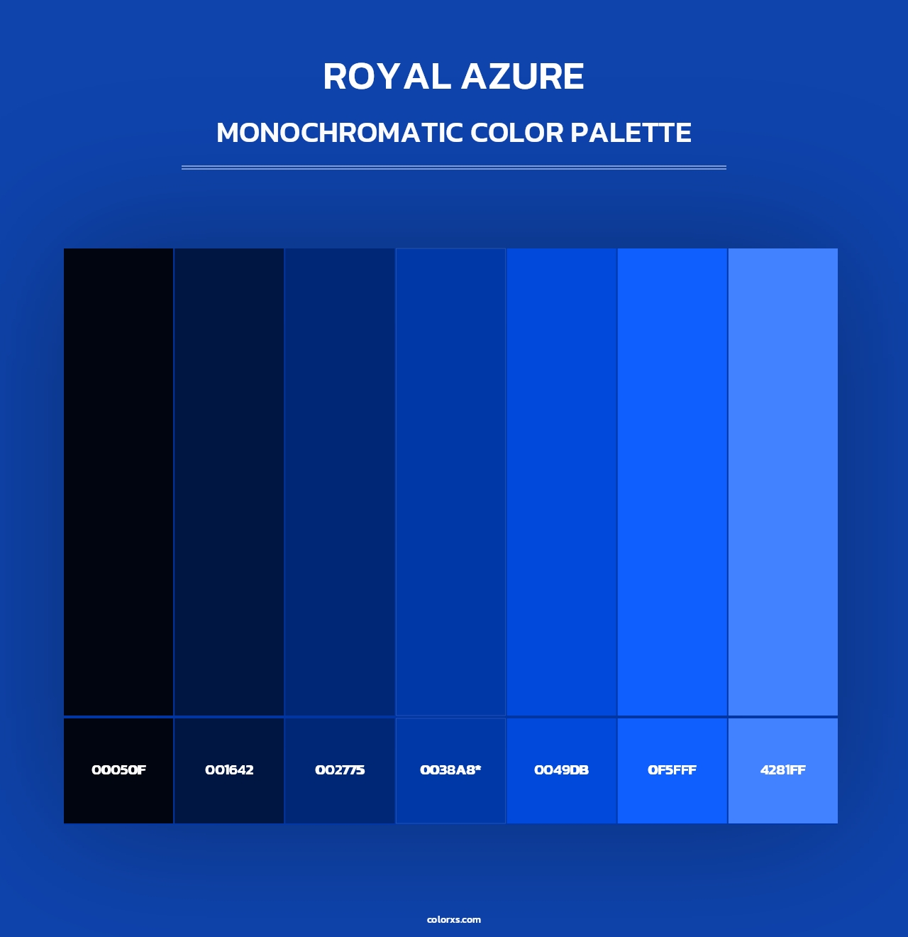 Royal Azure - Monochromatic Color Palette