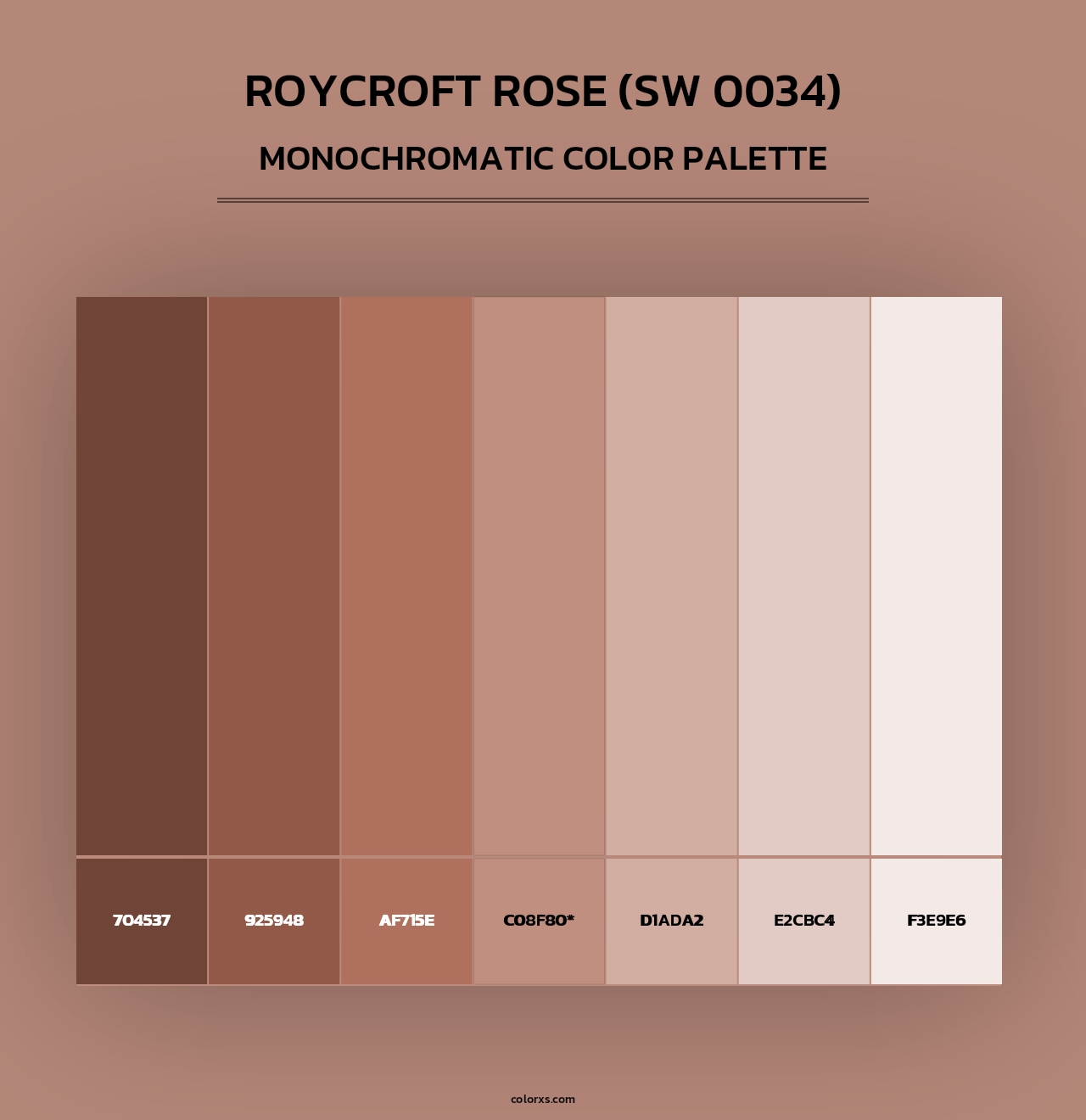Roycroft Rose (SW 0034) - Monochromatic Color Palette