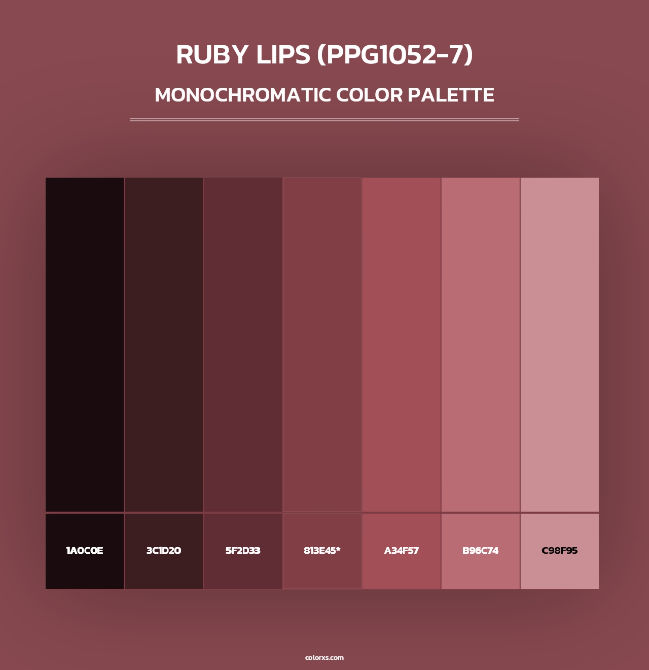 Ruby Lips (PPG1052-7) - Monochromatic Color Palette
