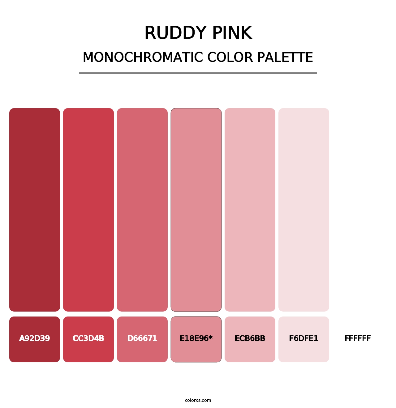 Ruddy Pink - Monochromatic Color Palette
