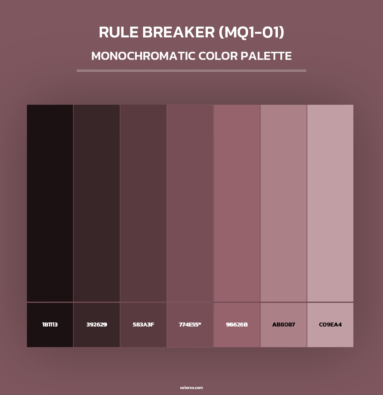 Rule Breaker (MQ1-01) - Monochromatic Color Palette