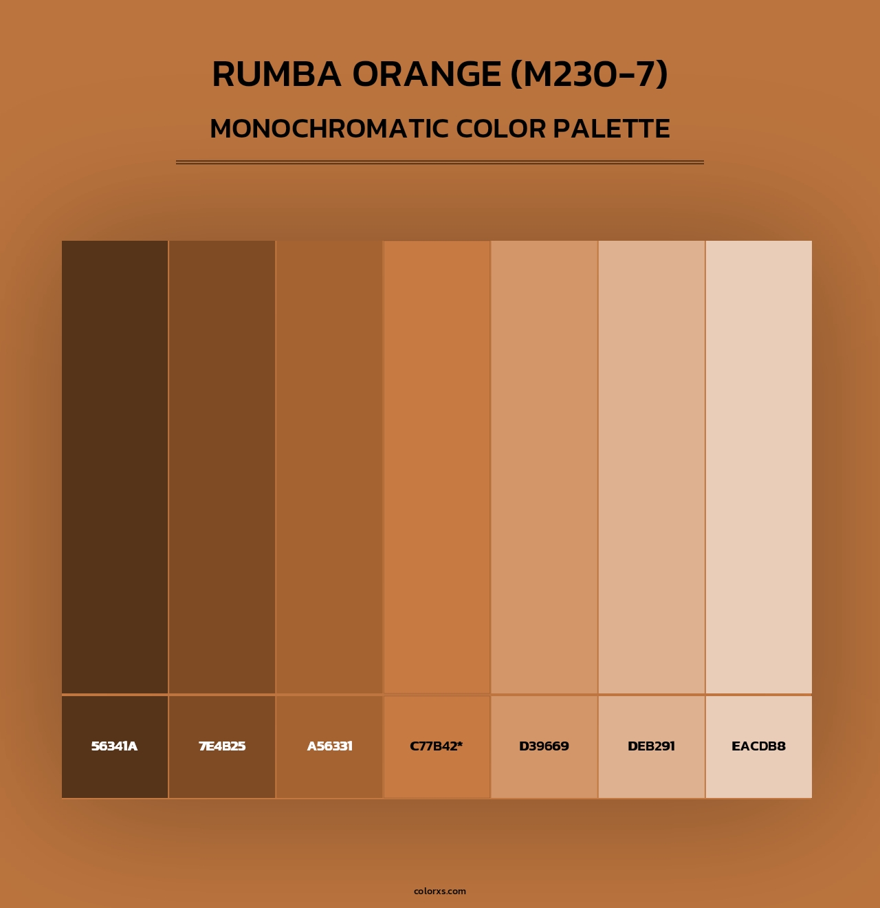 Rumba Orange (M230-7) - Monochromatic Color Palette