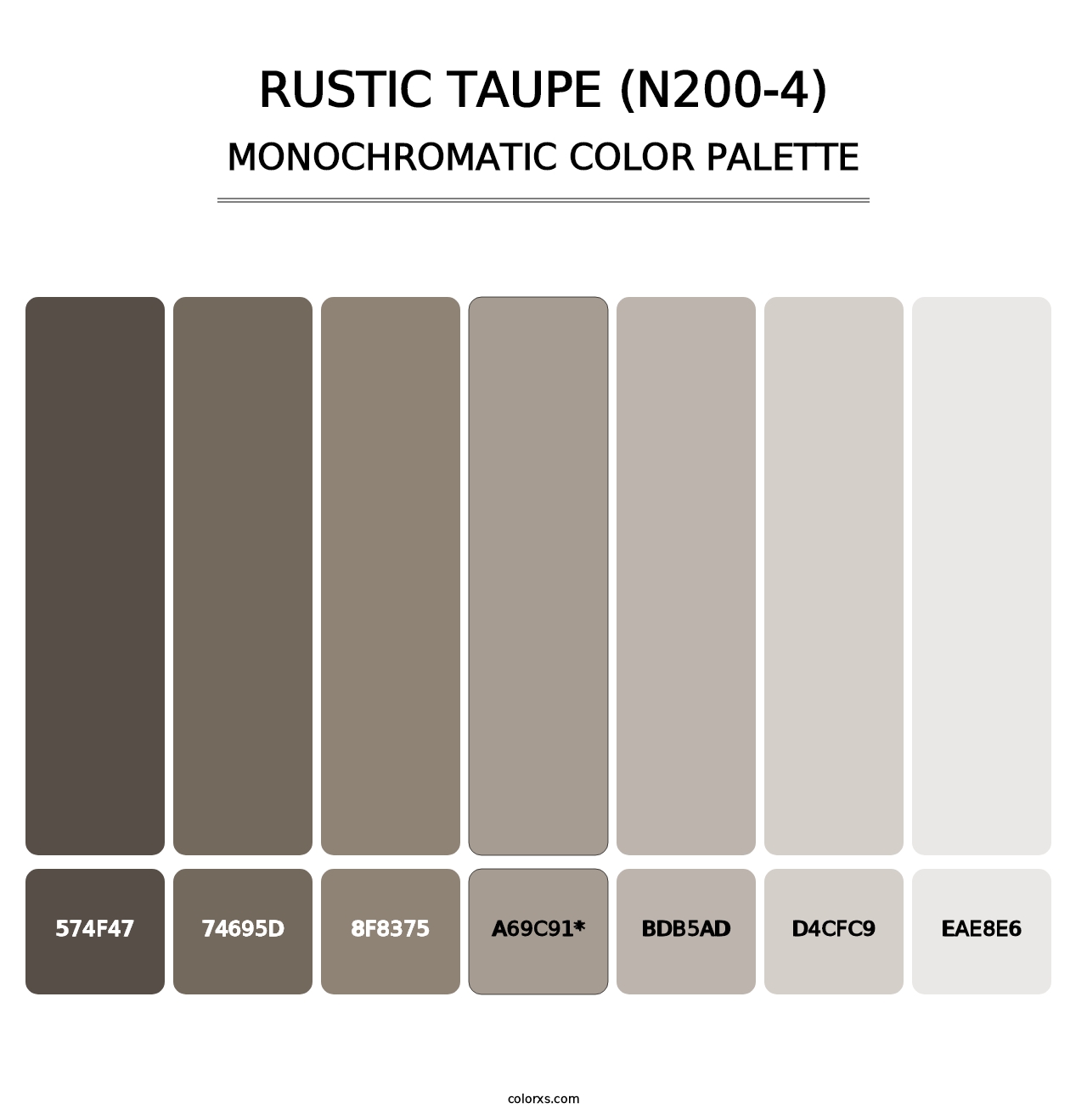 Rustic Taupe (N200-4) - Monochromatic Color Palette