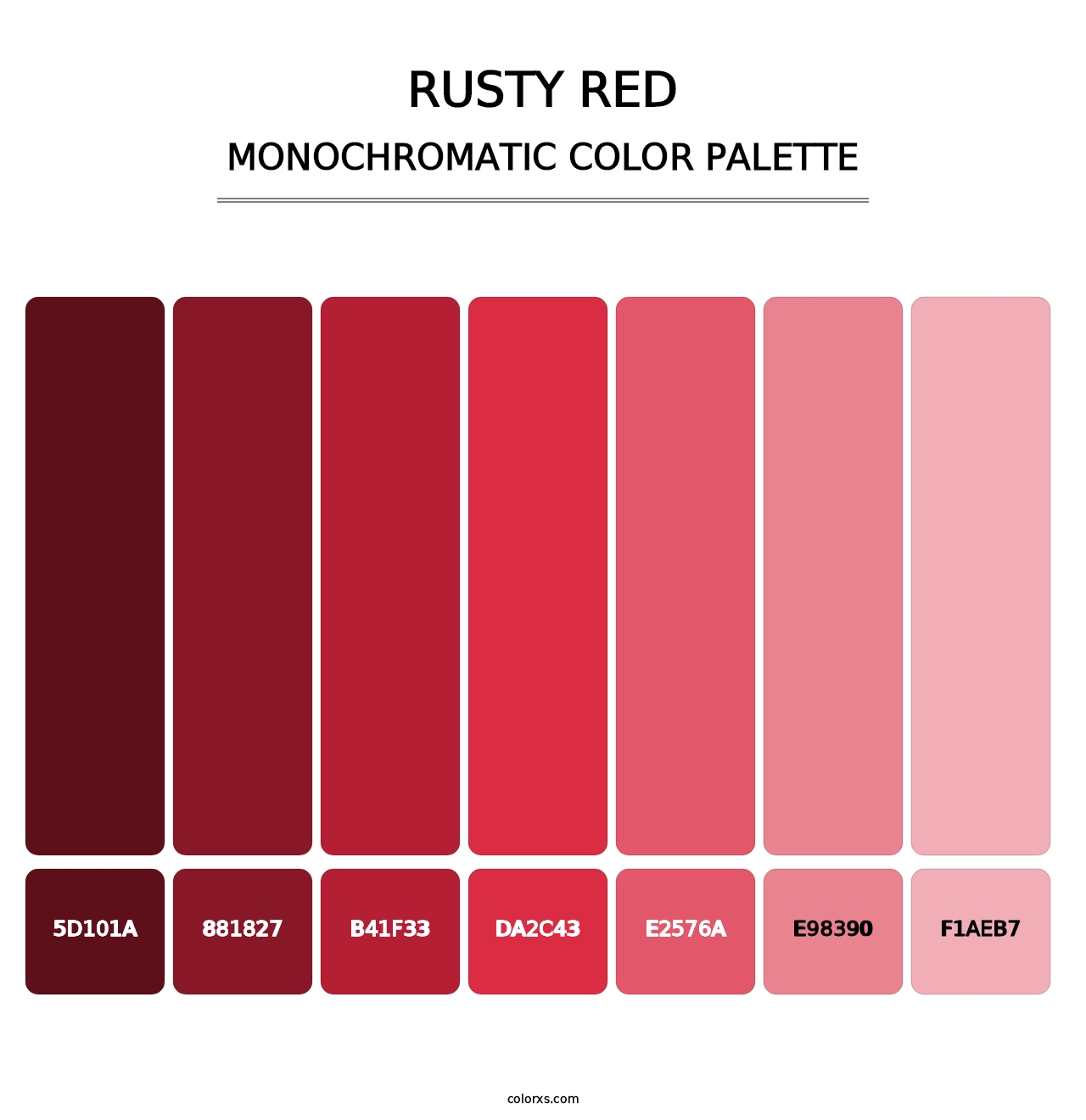 Rusty Red - Monochromatic Color Palette