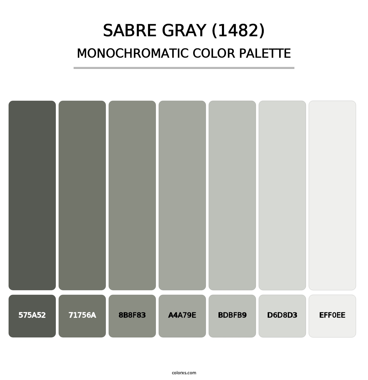 Sabre Gray (1482) - Monochromatic Color Palette