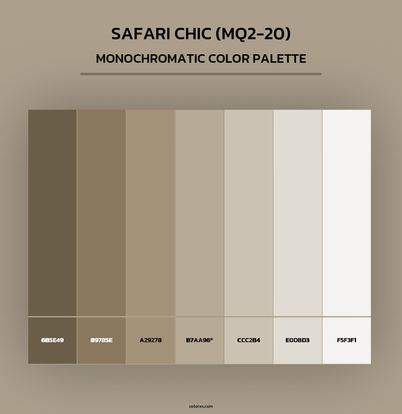 Safari Chic (MQ2-20) - Monochromatic Color Palette