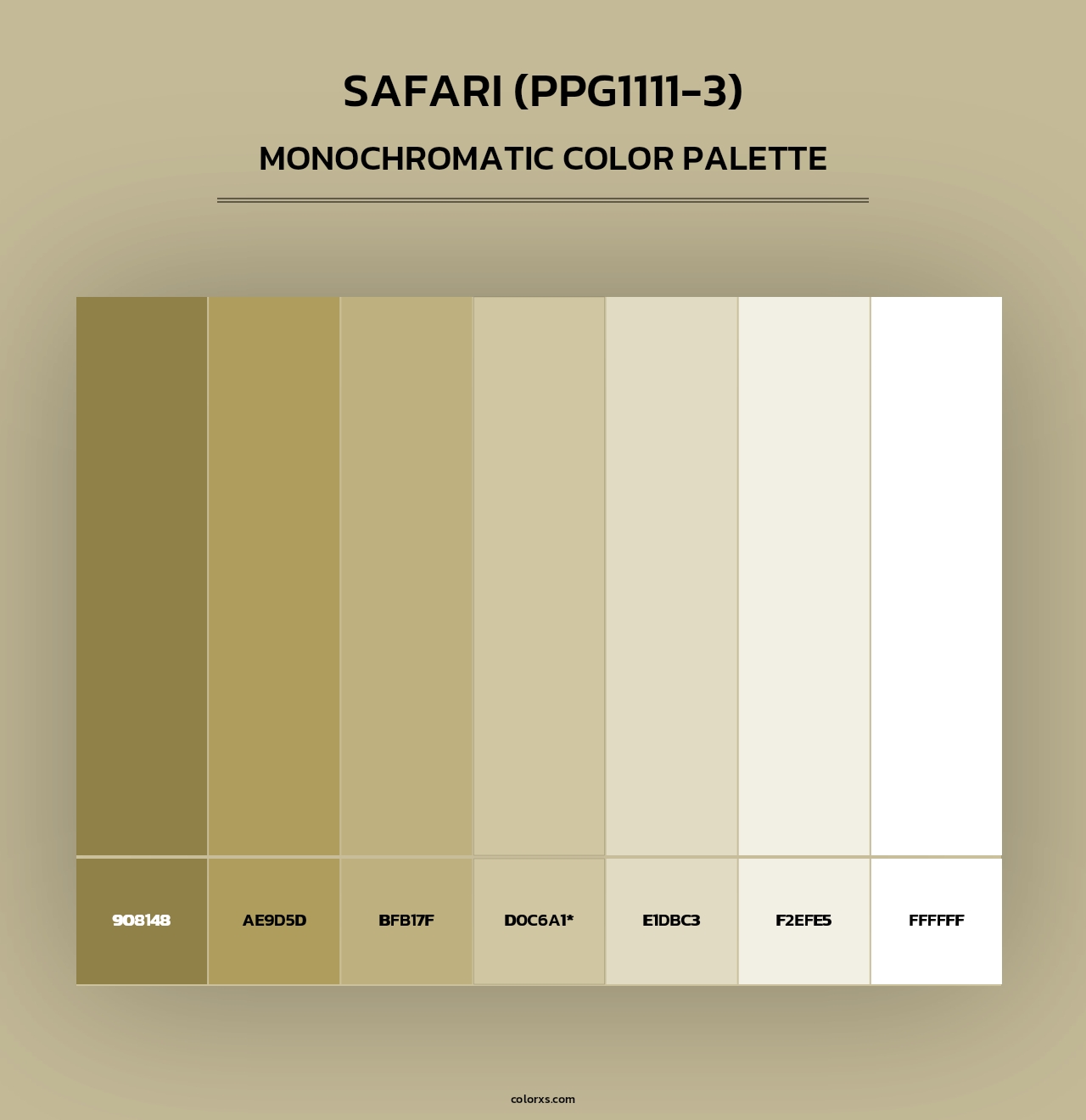 Safari (PPG1111-3) - Monochromatic Color Palette