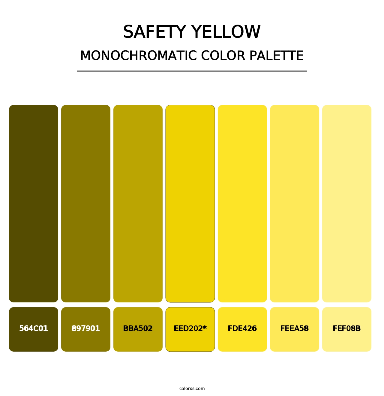 Safety Yellow - Monochromatic Color Palette