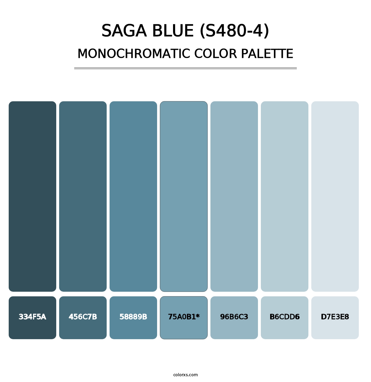 Saga Blue (S480-4) - Monochromatic Color Palette