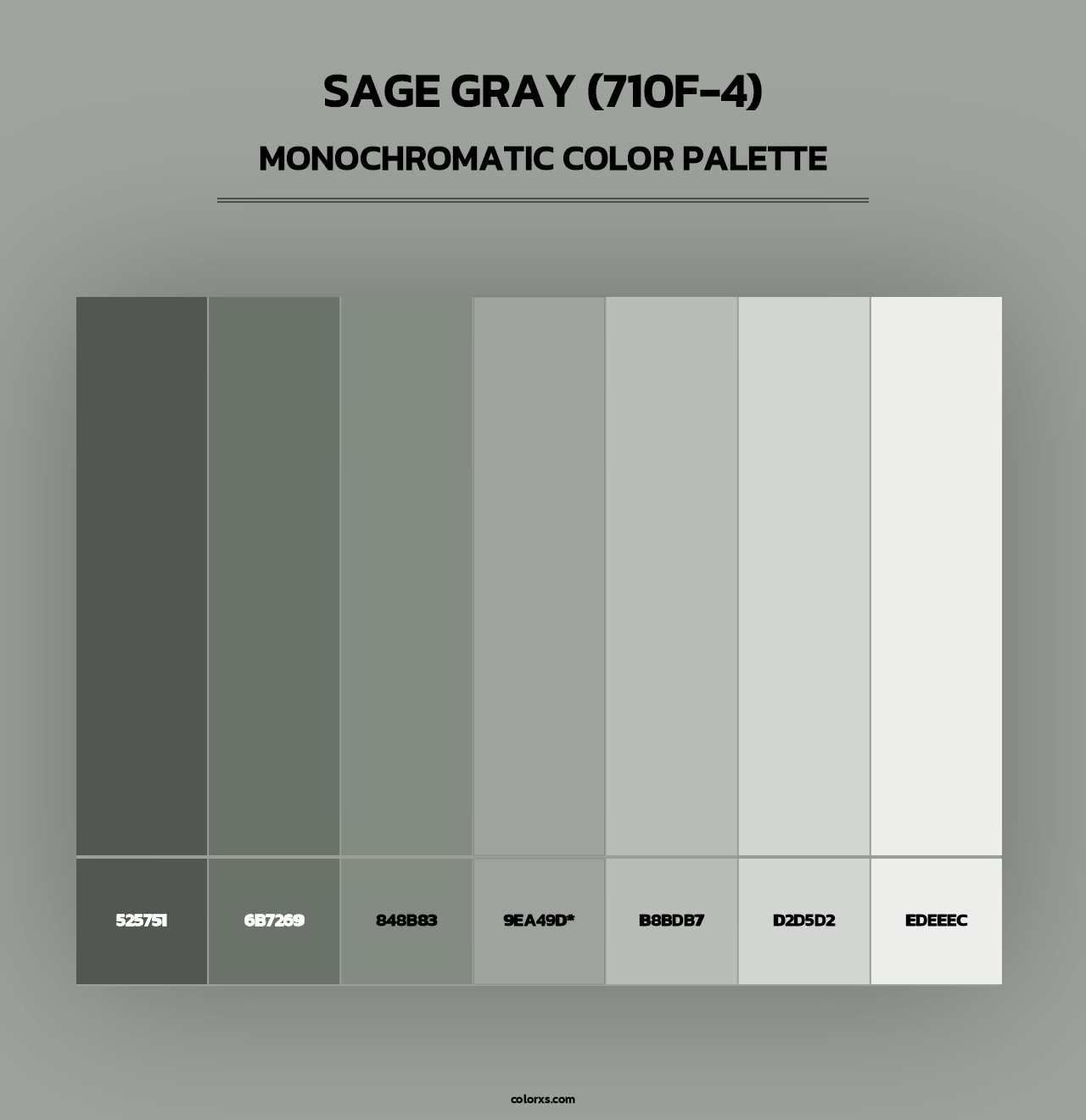 Sage Gray (710F-4) - Monochromatic Color Palette
