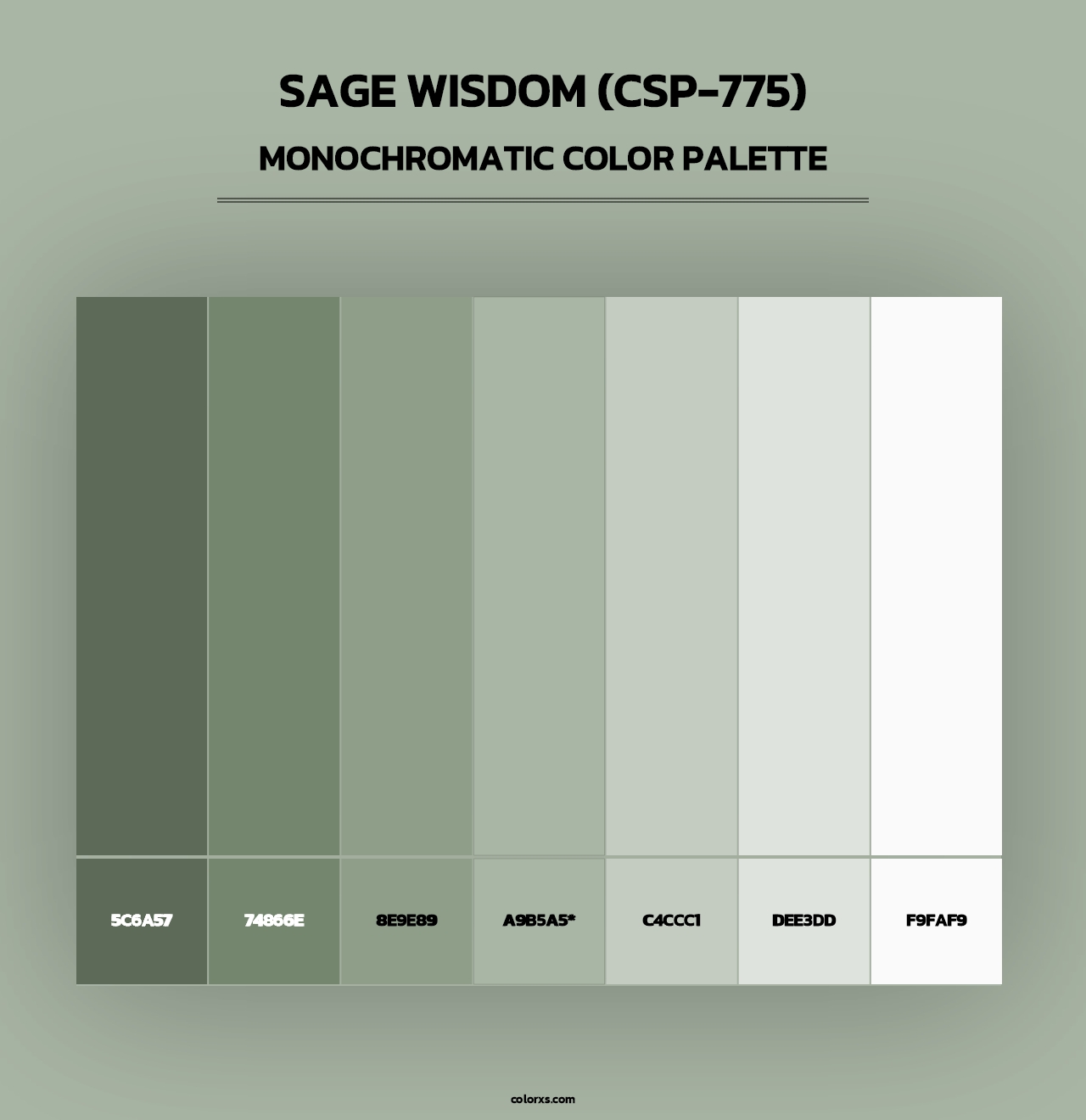 Sage Wisdom (CSP-775) - Monochromatic Color Palette