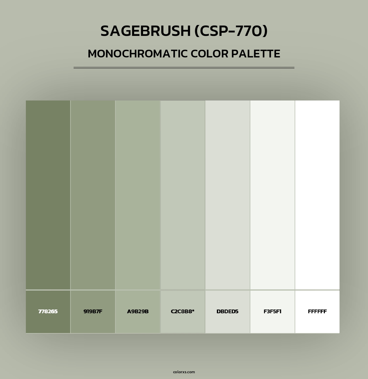 Sagebrush (CSP-770) - Monochromatic Color Palette