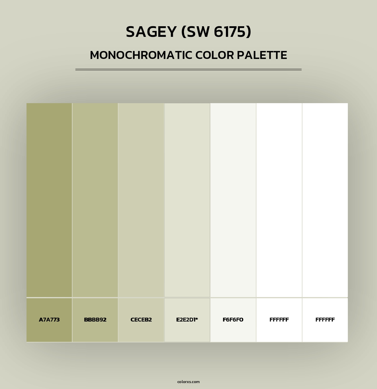Sagey (SW 6175) - Monochromatic Color Palette