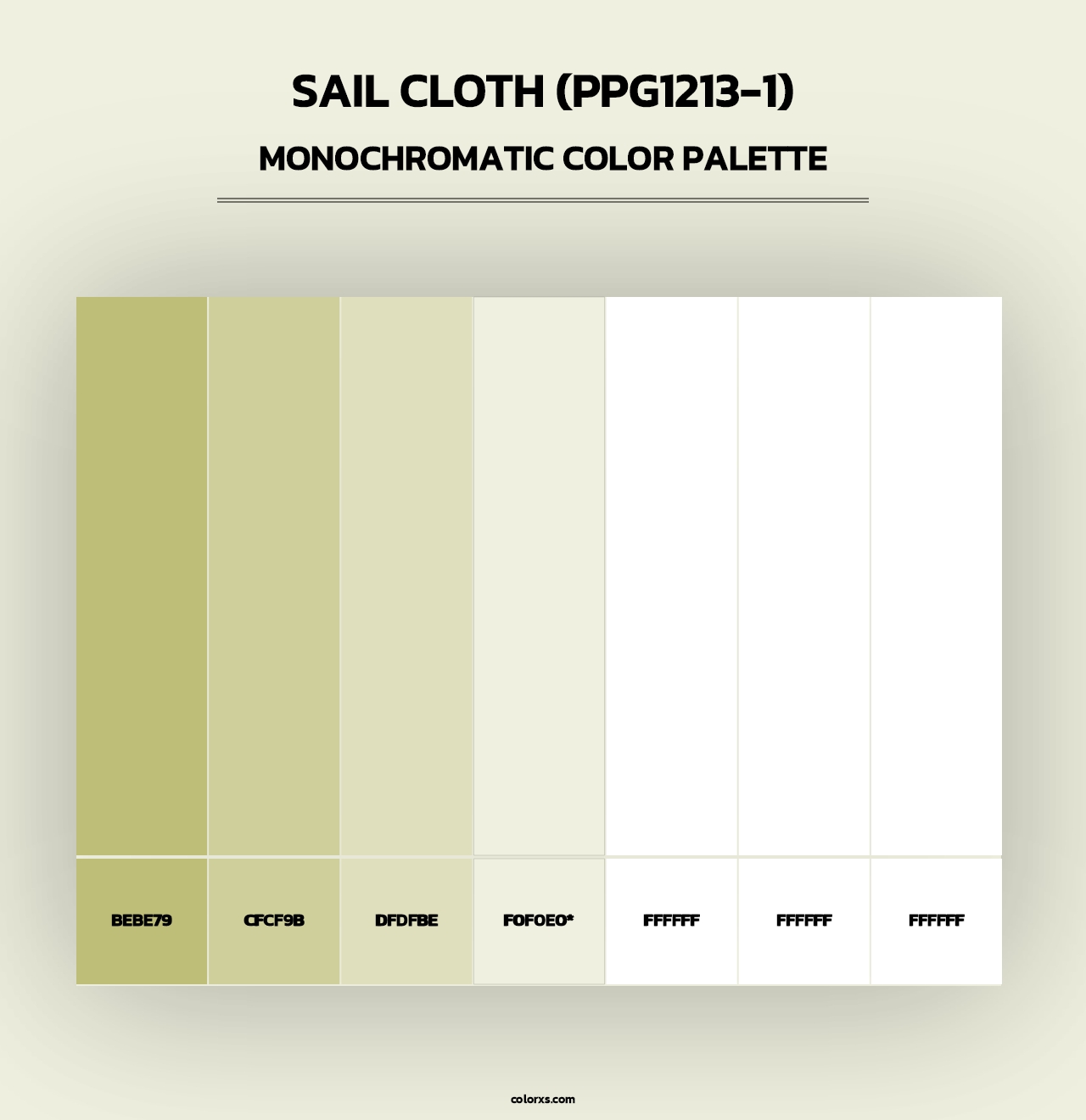 Sail Cloth (PPG1213-1) - Monochromatic Color Palette