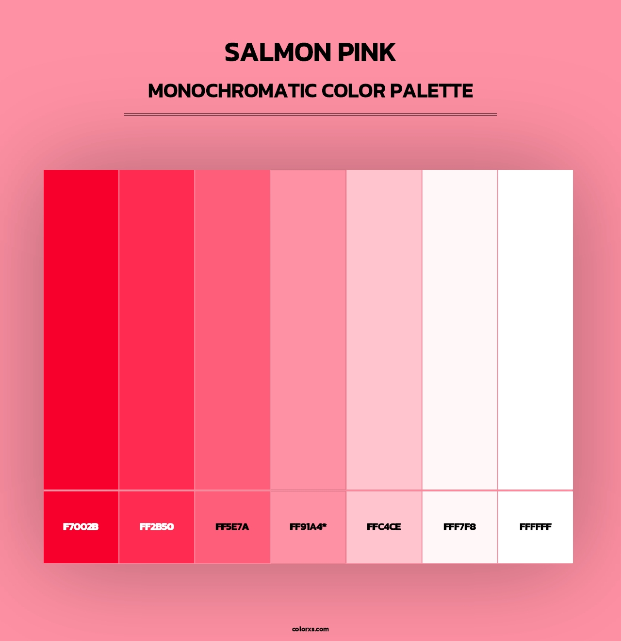 Salmon Pink - Monochromatic Color Palette